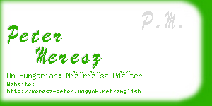 peter meresz business card